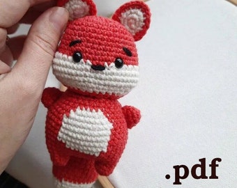 Crochet Pdf Pattern of The Baby Fox Amigurumi, Plushie Doll