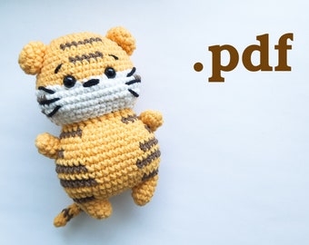 Crochet pattern of the Tiger, Amigurumi plushie toy PDF