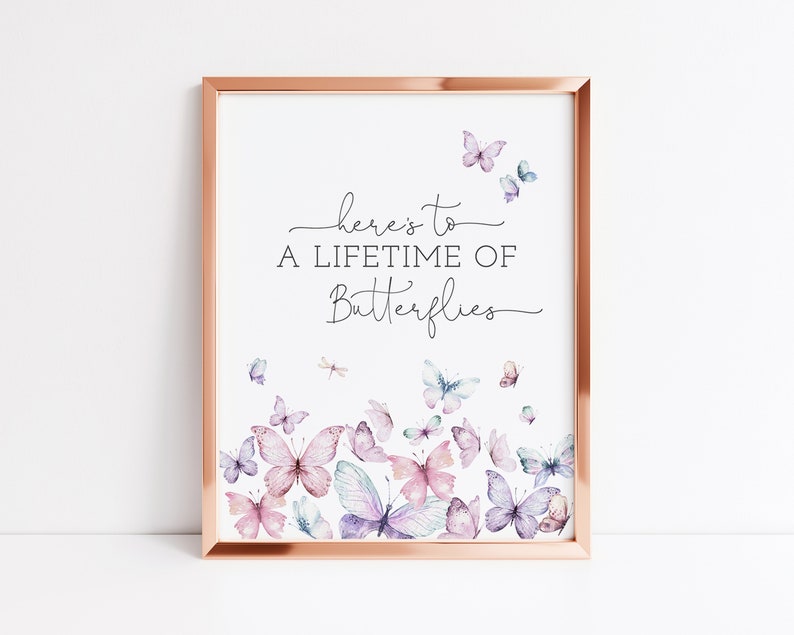 Here's to A Lifetime of Butterflies Sign Bachelorette Etsy