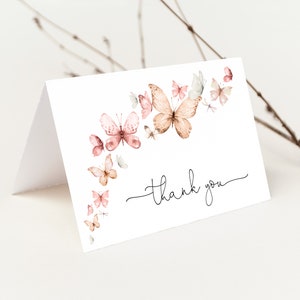 Perzikvlinder Bedankt, bruidsdouchekaart, hij geeft haar vlinders, van mevrouw tot mevrouw, vlinderkussen, babyshower, bewerkbare sjabloon