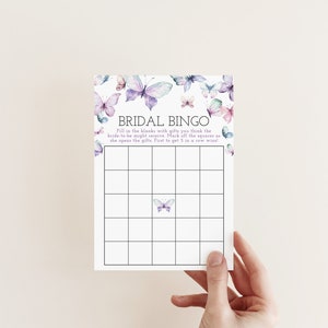 Butterfly Bridal Bingo, Bridal Shower Games, What Will The Bride Receive, Gift Game, Party Activity, Instant Download, Editable Template