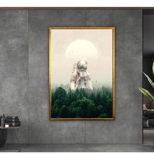 Jungle in Astronaut, Astronaut Art Canvas Print, Space Wall Art, Galaxy Wall Art