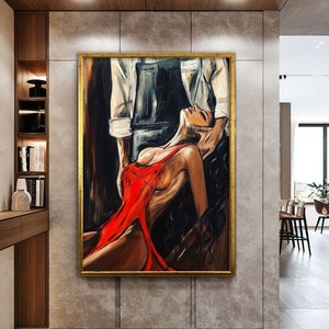 Erotische Wandkunst, aktgerahmte Leinwandkunst, erotische Leinwandkunst, erotische Kunst für Frauen, erotische Kunstdrucke, Luxus gerahmte Wandkunst, Sexy Girl Art Bild 1
