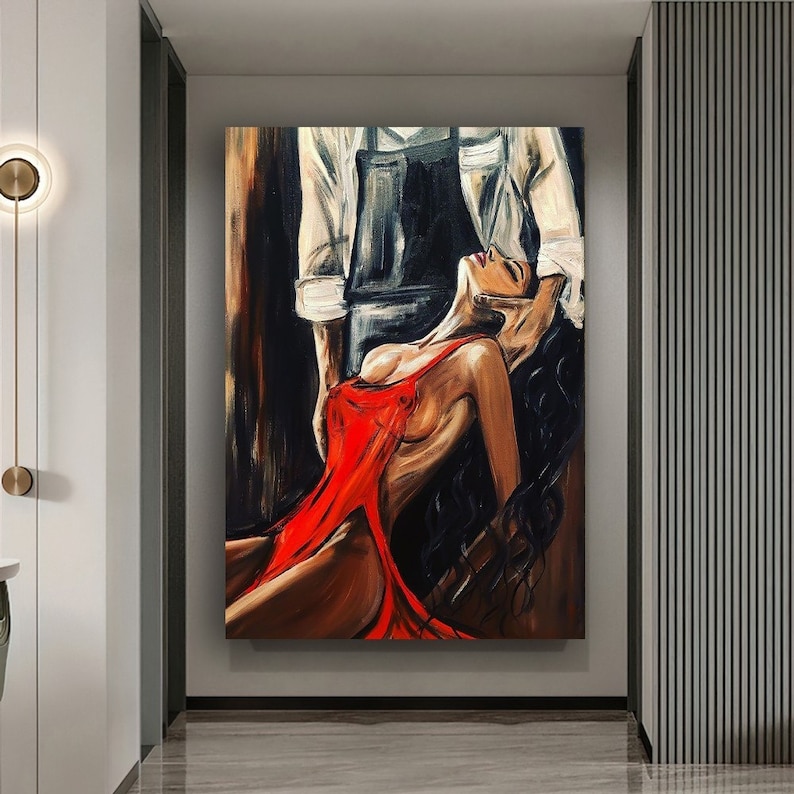 Erotische Wandkunst, aktgerahmte Leinwandkunst, erotische Leinwandkunst, erotische Kunst für Frauen, erotische Kunstdrucke, Luxus gerahmte Wandkunst, Sexy Girl Art Bild 5