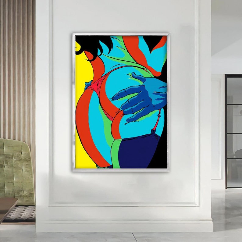 erotic wall art, erotic canvas, woman wall art, sexy body print,sexy wall art,pop art bedroom wall art, erotic wall art,framed ready to hang image 3