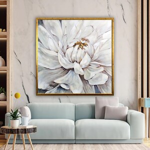 White Flowers Canvas Art,Flower Wall Decor,Floral Wall Decor, Floral Wall Art,Flower Canvas Print,White Flower Art, Luxury Framed Wall Decor
