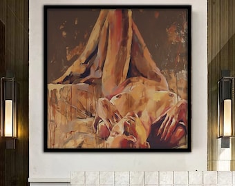 Erotische Wandkunst, nackte Wandkunst, erotische Kunst, erotische Kunstdrucke, Luxus gerahmte Wandkunst, bunte erotische Kunst, Sexy Körper Wandkunst