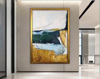 Original Colorful Wall Art, Modern Abstract Painting on Canvas, Large Wall Art, Abstract Wall Art, Framed Canvas
