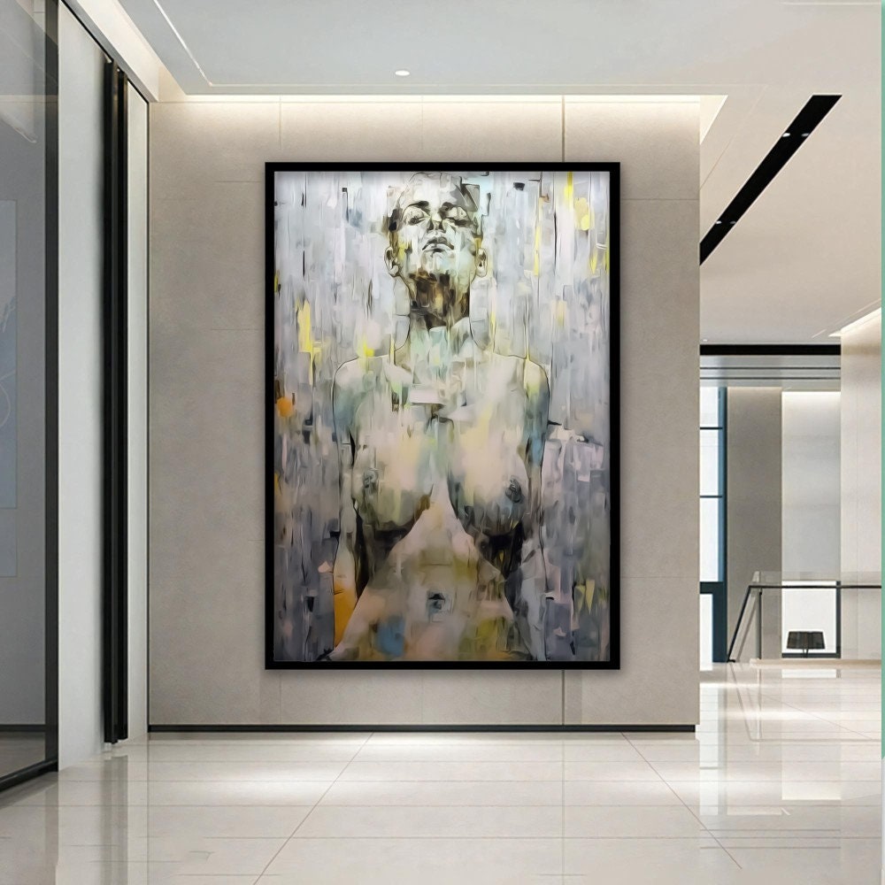 Female Body Naked Canvas Wall Art, Woman Body Naked Wall Decor