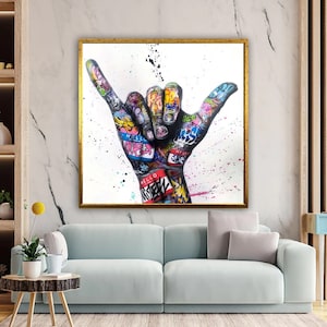 Banksy Canvas Art, Graffiti Wall Art, Colorful Graffiti, Graffiti Canvas Art, Graffiti Home Decor, Luxury Framed Wall Decor
