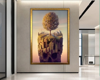Surrealism Canvas Painting, Surreal Art Wall Decor, Surreal Canvas Print, Artistic Canvas Painting, Framed Canvas