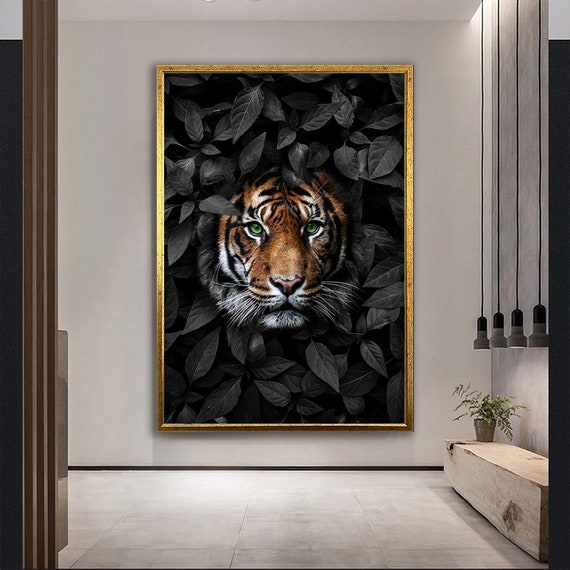 Tiger Wall Art, Tiger Canvas Art, Animal Wall Art, Canvas Wall Art, Modern Wall Art, Animal Canvas Print, Home Decor, Luxury Framed Wall Dec