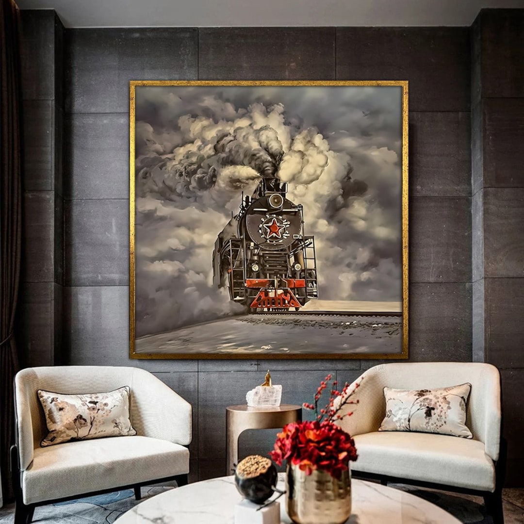Train Canvas Art Steam Old Train Art Train Poster Train Canvas Train ...