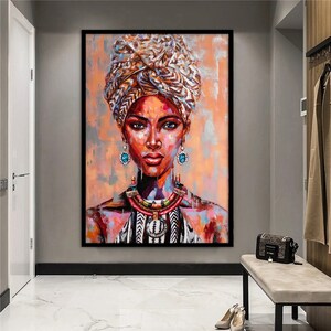 Ethnic Canvas Art, Women Wall Art, Canvas Wall Art, Ethnic Women Wall Art, Fashion Wall Art, Majestic Woman,Home Decor,Framed Canvas Art