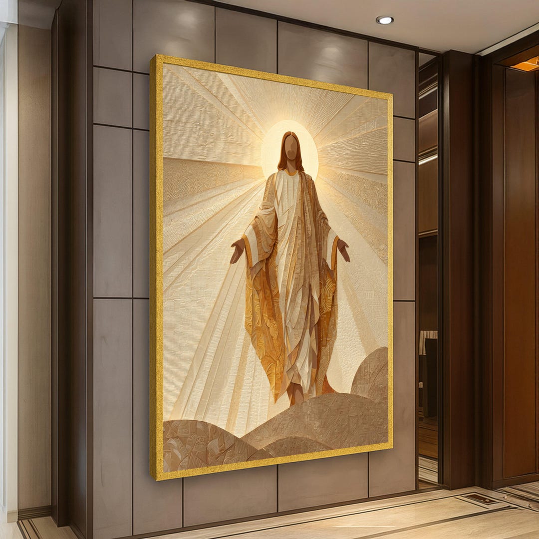 Radiant Jesus Christ Canvas, Spiritual Wall Art, Religious Home Decor ...