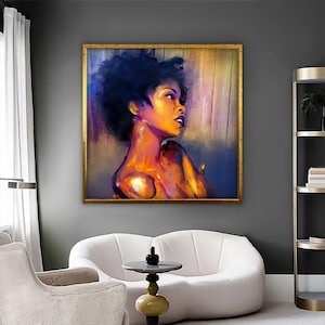 Ethnic Canvas Art, Women Wall Art, Canvas Wall Art, Ethnic Women Wall Art, African Woman Wall Art, Dark Canvas Art, Framed Wall Art