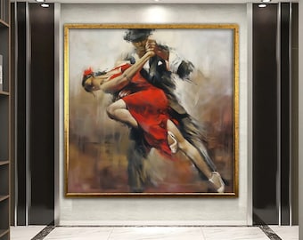 Tango Dancer Art, Dance & Woman Wall Art, Women Canvas Art, Colorful Wall Art, Woman Figure Wall Art, Luxury Framed Wall Art, Hot Dance Art