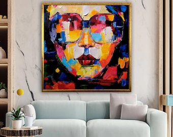 Graffiti Canvas Art, Woman Canvas Art, Woman Wall Art, Colorful Wall Decor, Graffiti Wall Decor, Luxury Framed Wall Decor