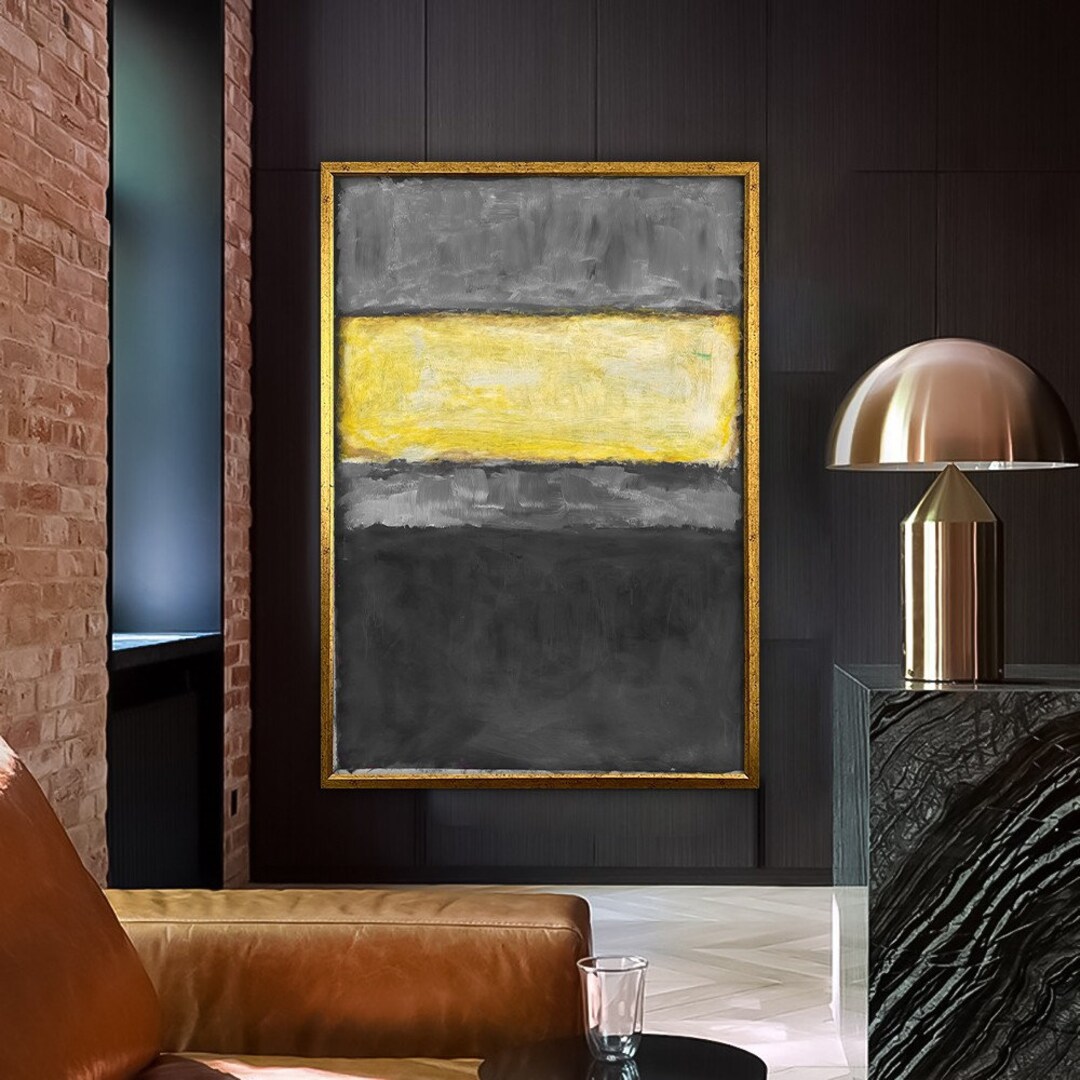 Mark Rothko Gray and Yellow Canvas Art Abstract Painting Etsy