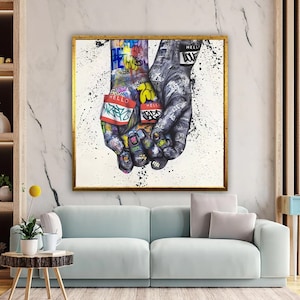 Love Graffiti Art, Banksy Wall Decor, Graffiti Canvas Art, Colorful Graffiti, Graffiti Wall Art, Luxury Framed Wall Decor