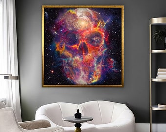 Schedel Print op Canvas, Moderne Wall Art, Canvas Wall Art, Skeleton Print, Schedel Canvas Art, Graffiti Canvas, Ingelijst Canvas