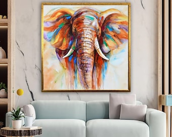 Abstract kleurrijk olifant schilderij op canvas print kunst aan de muur foto voor woonkamer slaapkamer muur decor
