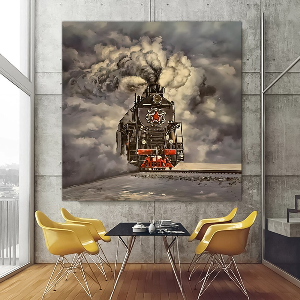 Train Canvas Art Steam Old Train Art Train Poster Train Canvas Train ...