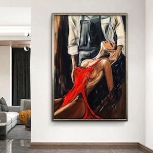 Erotische Wandkunst, aktgerahmte Leinwandkunst, erotische Leinwandkunst, erotische Kunst für Frauen, erotische Kunstdrucke, Luxus gerahmte Wandkunst, Sexy Girl Art Bild 2