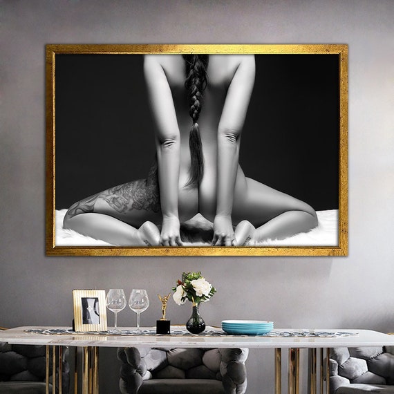 Erotic Nude Canvas, Sensual Art Print, Erotic Nudity Wall Art
