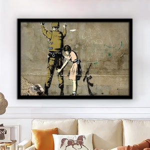 Banksy Canvas Decors, Banksy Canvas, Street Wall Art, Graffiti Painting, Banksy Graffiti Art, Canvas Print,Framed Canvas