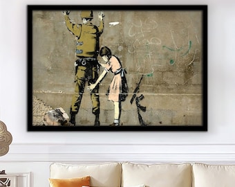 Banksy Canvas Decors, Banksy Canvas, Street Wall Art, Graffiti Painting, Banksy Graffiti Art, Canvas Print,Framed Canvas