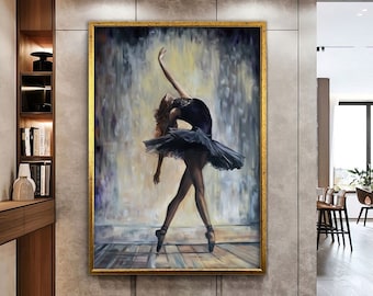 Ballerina Wall Art, Dance & Woman Wall Art, Women Canvas Art, Colorful Wall Art, Woman Figure Wall Art, Luxury Framed Wall Art