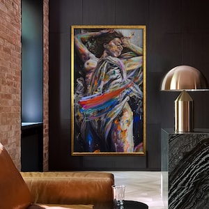 Woman Wall Art, Abstract Woman Decor, Watercolor Woman Art, Canvas Wall Art, Framed Art Print, Woman Print, Abstract Art, Naked Woman Poster
