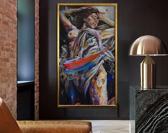 Woman Wall Art, Abstract Woman Decor, Watercolor Woman Art, Canvas Wall Art, Framed Art Print, Woman Print, Abstract Art, Naked Woman Poster