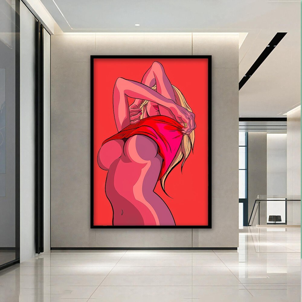 sensual naked woman, nude poster, sexy canvas art, naked woman poster, sexy woman canvas art, sensual art, contemporary printed,pop art