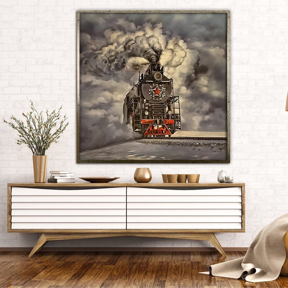 Train Canvas Art Steam Old Train Art Train Poster Train Canvas Train ...