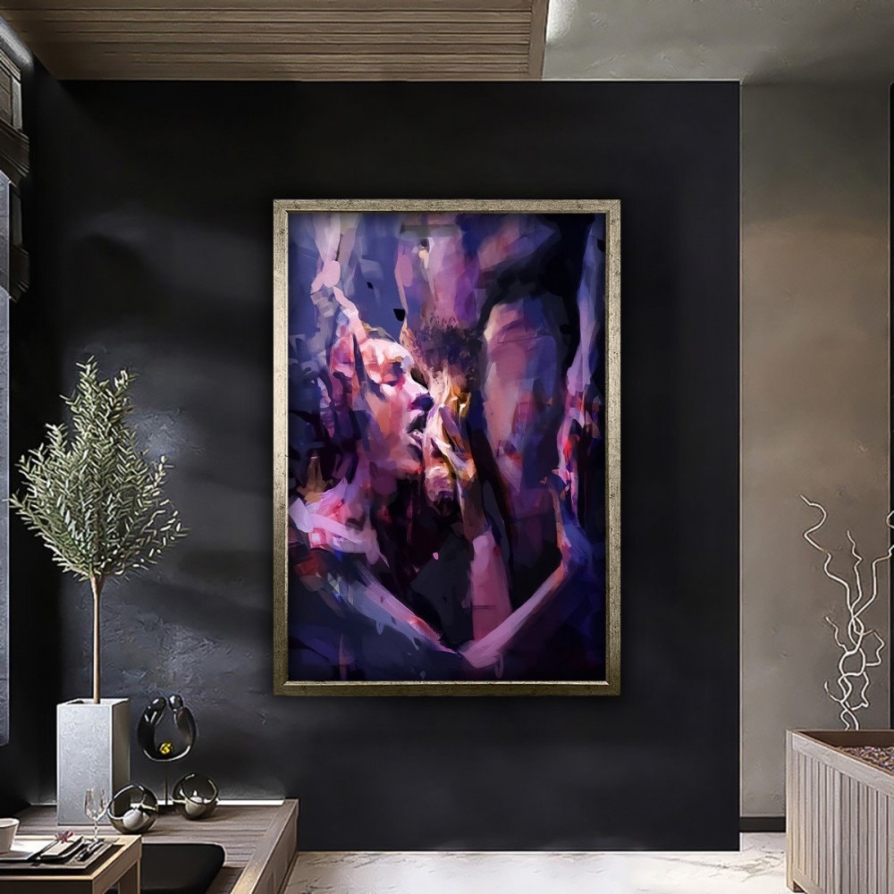 Erotica Wall Art, Sensual Art Print, Naked Girl Canvas, Erotic Nude, Erotic Nudity Wall Art, Sexy Body Art,Framed Canvas