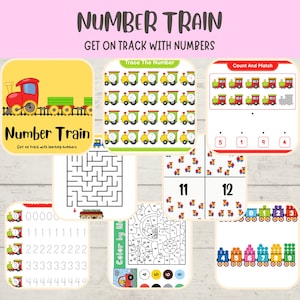 Number Train Activity Pack | Transport Maths Sheets | Get on Track with Numbers | KS1 activities
