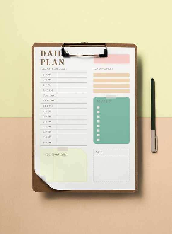 Printable Daily Schedule Planner Instant Download Daily - Etsy