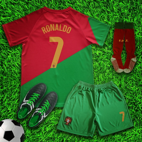 Ronaldo - Conjunto de camiseta para niños, tallas juveniles con mochila de  fútbol