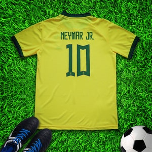 Brasil 2022 Neymar Kids Soccer Uniform Jersey Shors Socks for Boys Girls Youth Sizes image 3