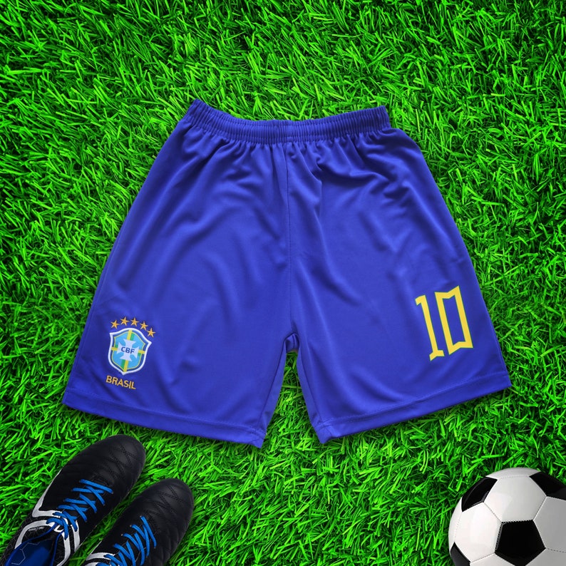 Brasil 2022 Neymar Kids Soccer Uniform Jersey Shors Socks for Boys Girls Youth Sizes image 5