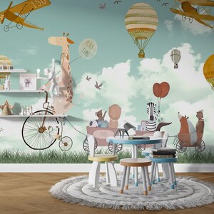 Animal Kids Room Wallpaper: Baby Nursery Wall Mural, Peel and Stick