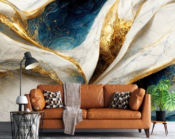3d Art Deco Marble Wallpaper, Abstract Wall Mural, Peel and Stick Wallpaper, Fabric Wall Decor