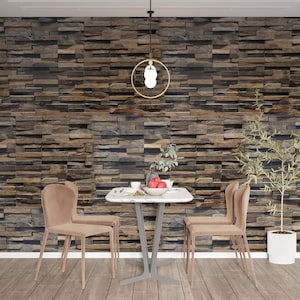 Dark Stone Concrete Wallpaper, Pattern Wall Mural, Peel and Stick, Fabric Wallpaper, Natural Wall Decor