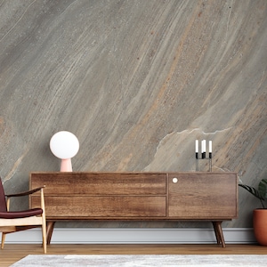 Grey Marble Textured Wallpaper, Living Room Wall Mural, Peel and Stick Wallpaper, Fabric Wall Decor