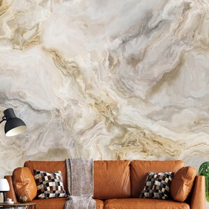Art Deco Marble Wallpaper: Peel and Stick Fabric Wall Mural