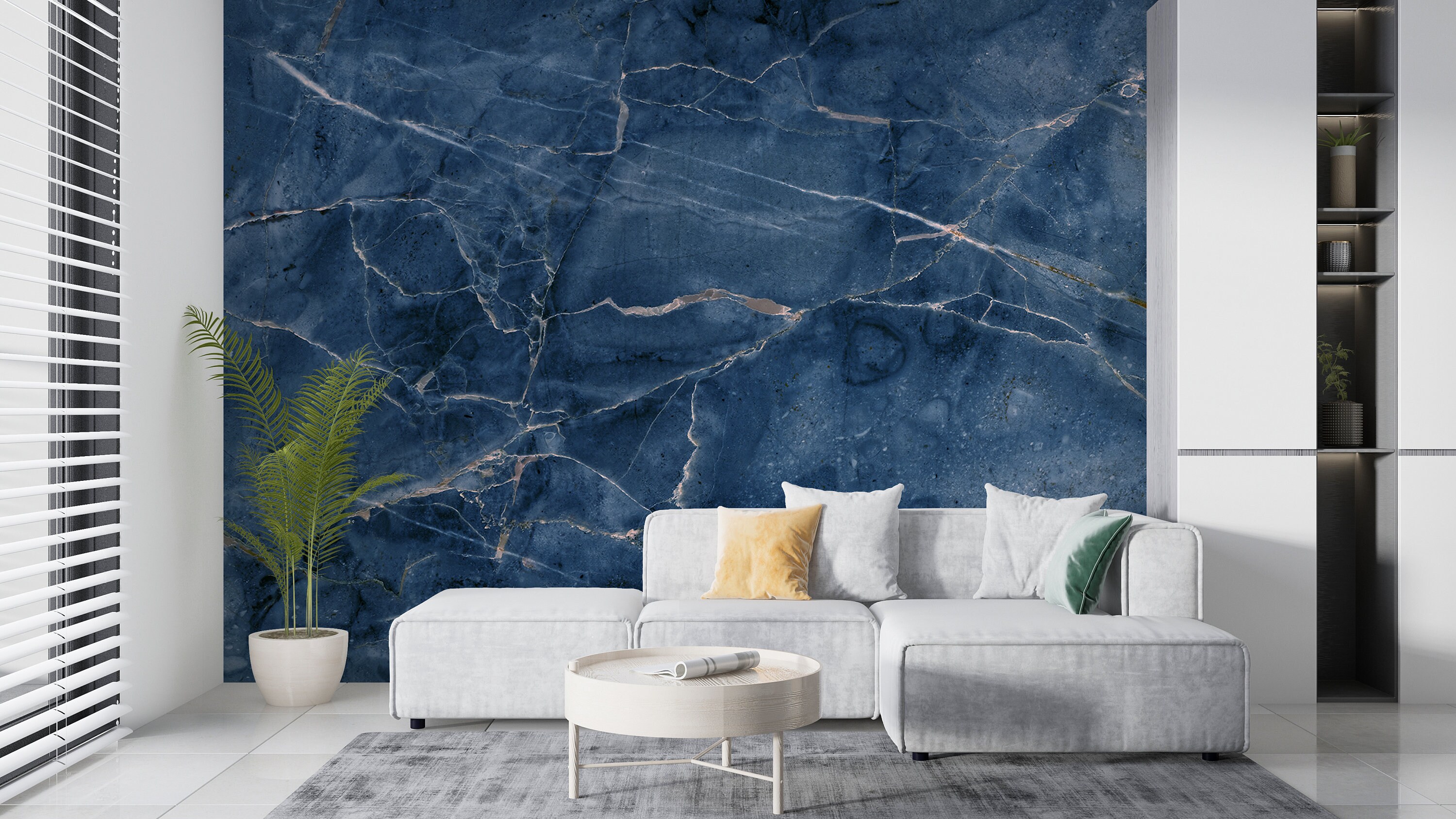 Blue Marble Wallpaper Living Room Wall Mural Peel and Stick - Etsy