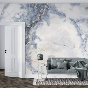 White Marble Textured Wallpaper: Peel and Stick Fabric Wall Mural