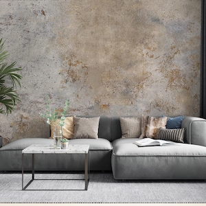 Concrete Wallpaper Mural: Brown & Grey Peel and Stick Wall Decor